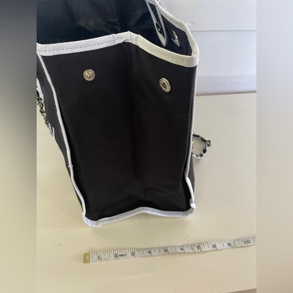 Black/White Joseph Ribkoff Metal Handle Tote Bag - Picture 4 of 11